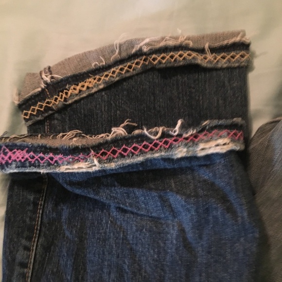 Distressed Chip & Pepper Embroidered Jeans - Picture 3 of 5